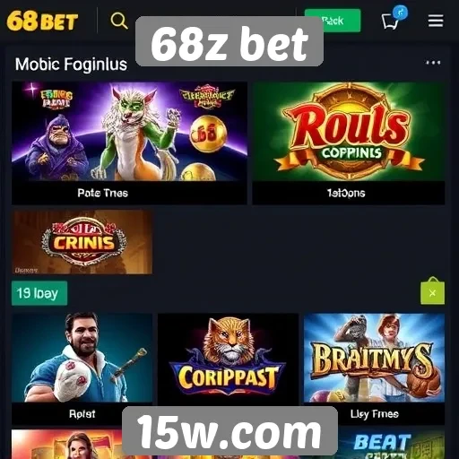 Jogos populares disponíveis na plataforma 68z bet